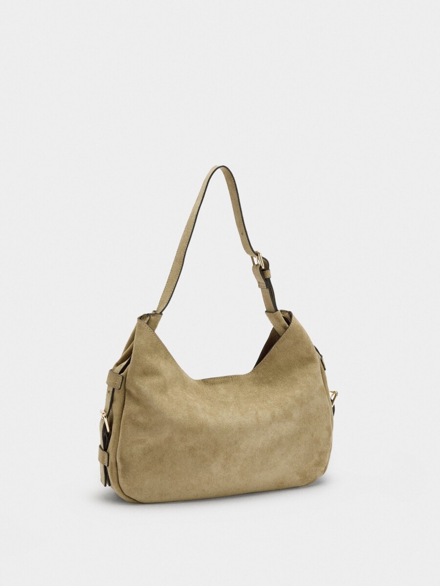 Bolso De Hombro Con Hebillas Laterales camel