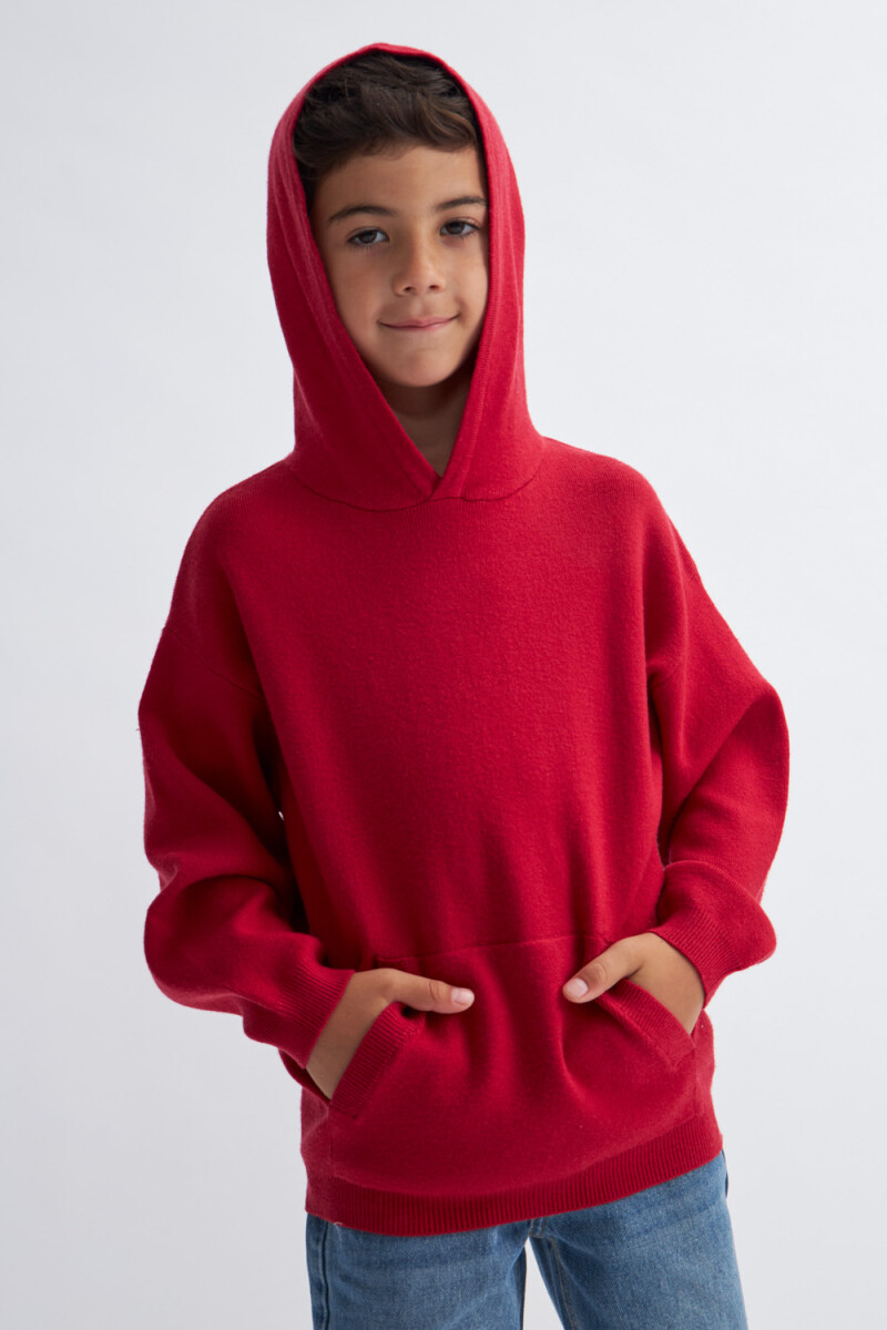 Hoodie de punto Bordo