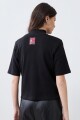 Media polera manga corta negro