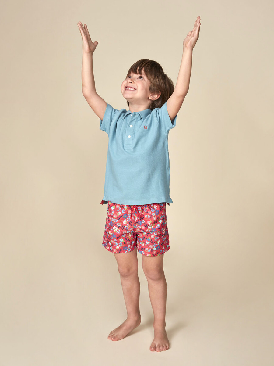 Traje De Baño Estampado Liberty Fresa Brillante