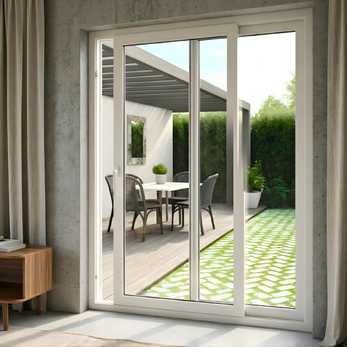 Ventana de PVC Blanco 150 X 200 Puerta Corrediza Aislante 