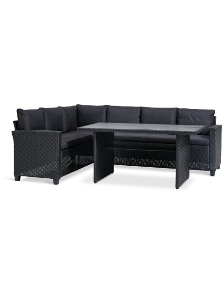 Set jardín AGERMOSE 6 plazas negro Set jardín AGERMOSE 6 plazas negro