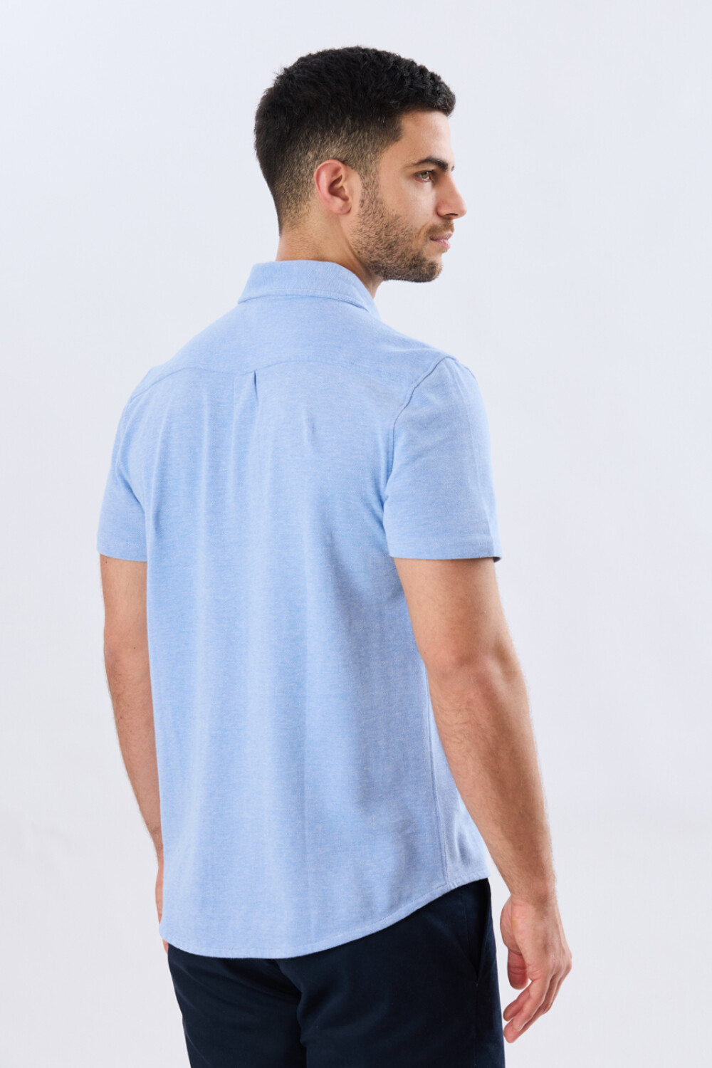 CAMISA PIQUÉ LISA Celeste
