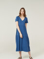 Vestido Hafez Azul Piedra