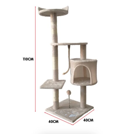 Rascador Torre Multinivel Escalada Entretenimiento p/ Gato Beige