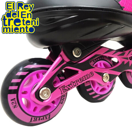 Patín Rollers Profesional Aluminio Extensible Abec7 Negro / Fucsia