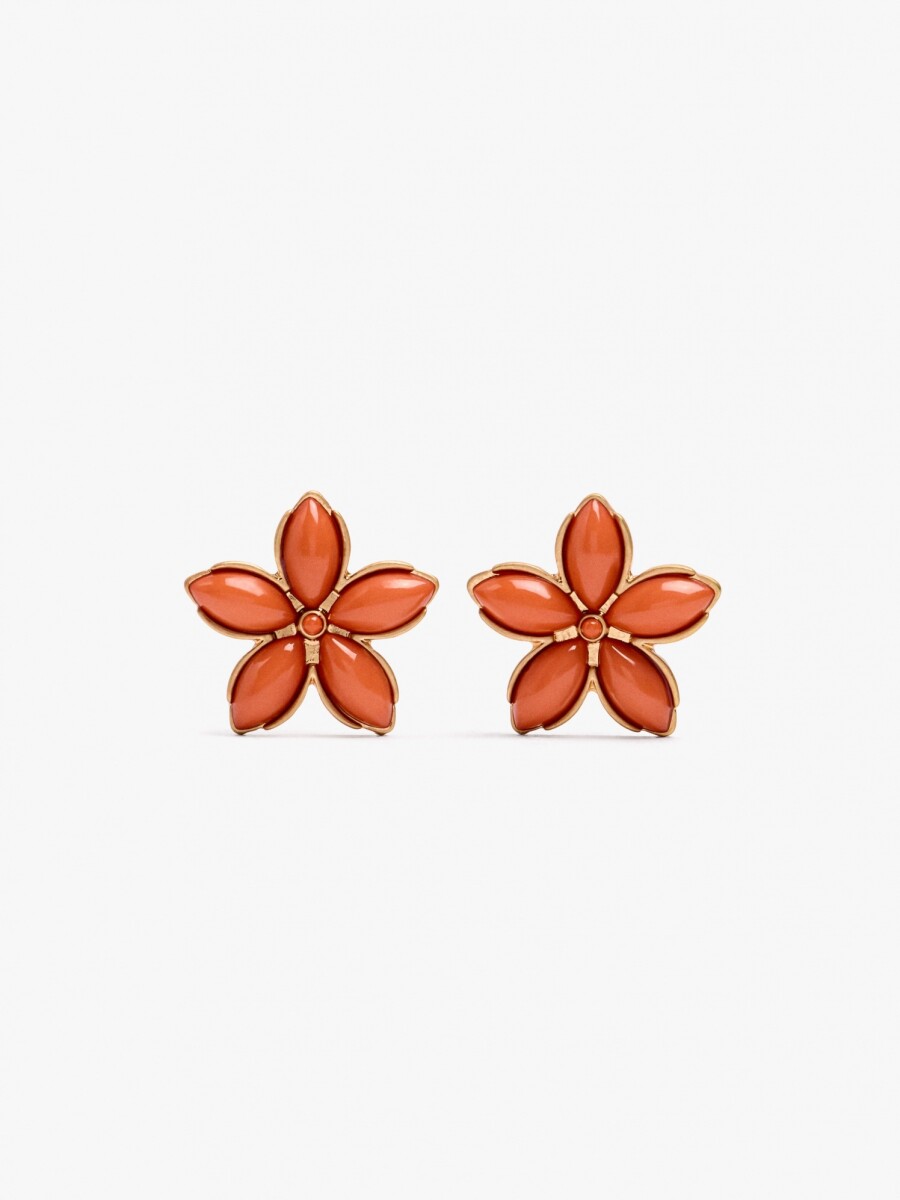 Pendientes Flor Con Resina multicolor