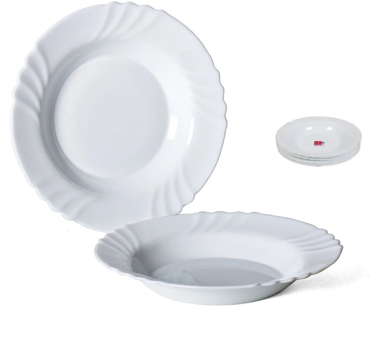 Plato Hondo Ebro Blanco 23 cm con Relieve Decorativo 
