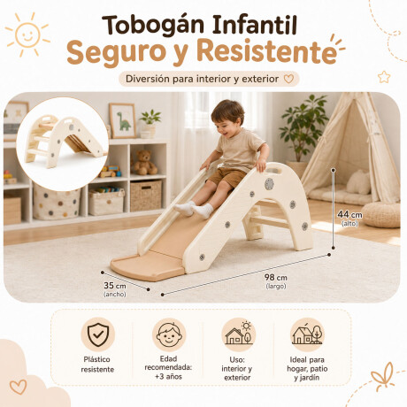 Tobogán Infantil Plástico Resistente Para Niños Beige