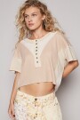 CAMISETA BOTONES Beige