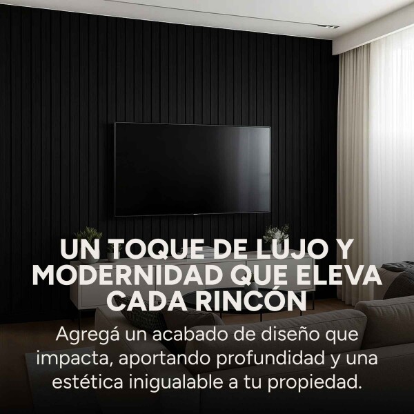 Pack x50 Wpc Simil Madera Wall Panel Lambrin 2.90x16.7 Color Negro