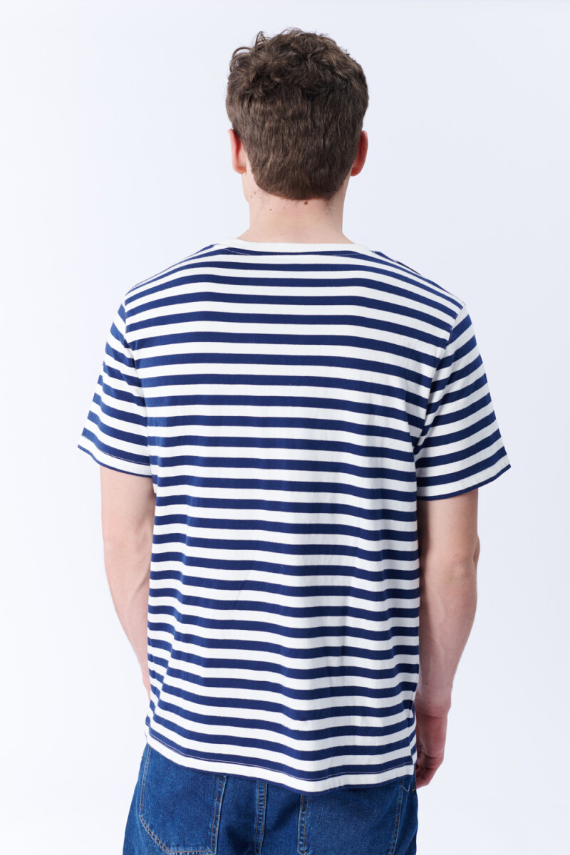 Remera Rayada Blanco Y Azul