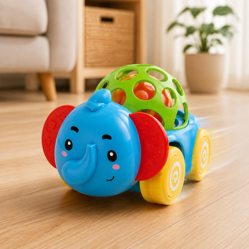 Auto Elefante Juego Juguete Infantil De Arrastre Didáctico Auto Elefante Juego Juguete Infantil De Arrastre Didáctico