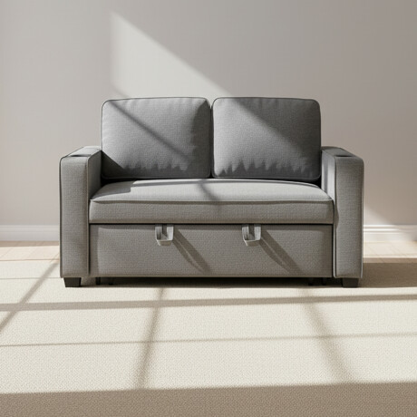 SOFÁ CAMA 2 CUERPOS TELA GRIS MILEY GRIS OSC