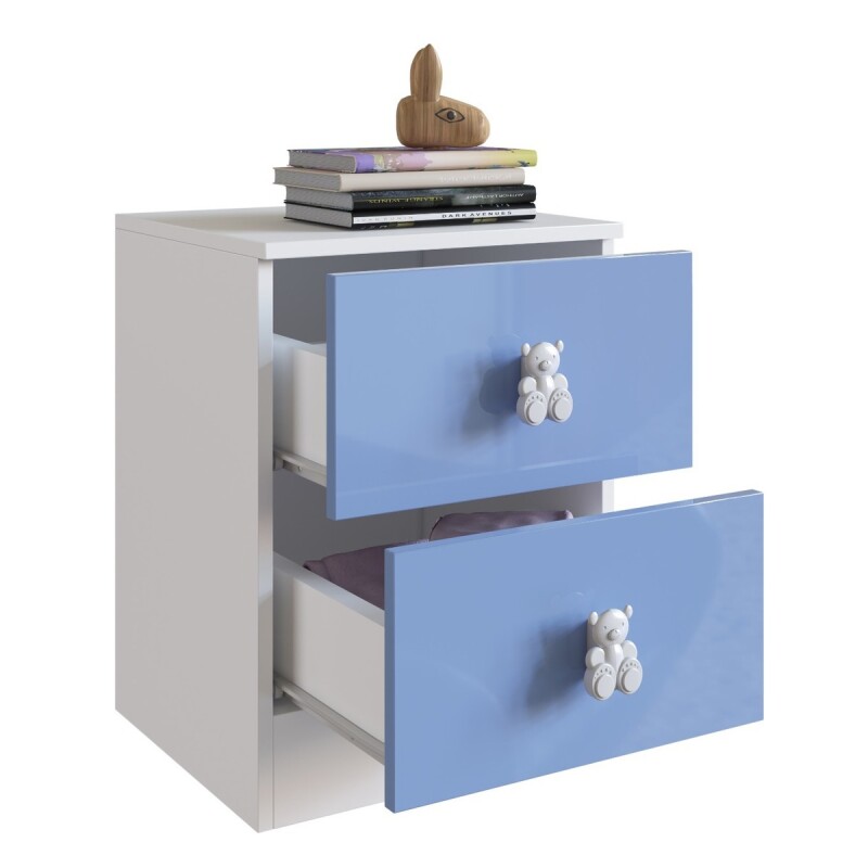 Mesa De Luz Infantil Con 2 Cajones Flex Rosa/celeste Mesa De Luz Infantil Con 2 Cajones Flex Rosa/celeste