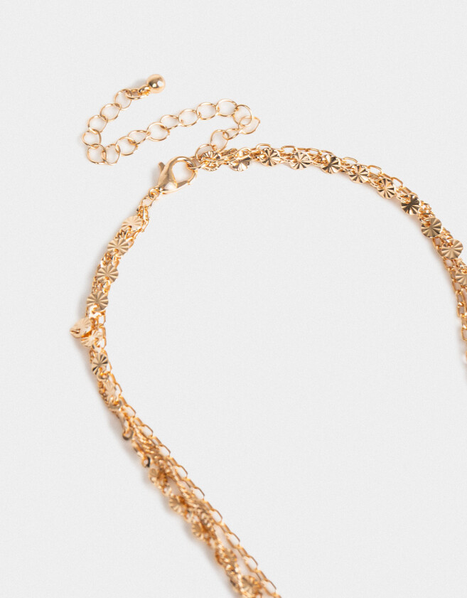 Collares Cortos Esmaltado Collar Corto Multicadena - Dorado