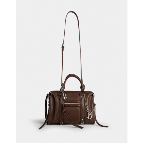 Cartera Bowling Con Cadena Marron Oscuro