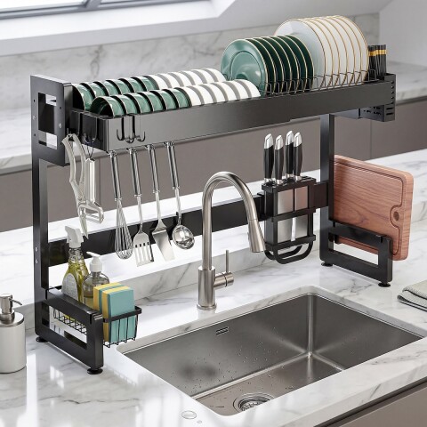 Escurridor De Platos Ajustable Extensible 62 A 92 Cm Acero Negro Para Vajilla Imback Escurridor De Platos Ajustable Extensible 62 A 92 Cm Acero Negro Para Vajilla Imback