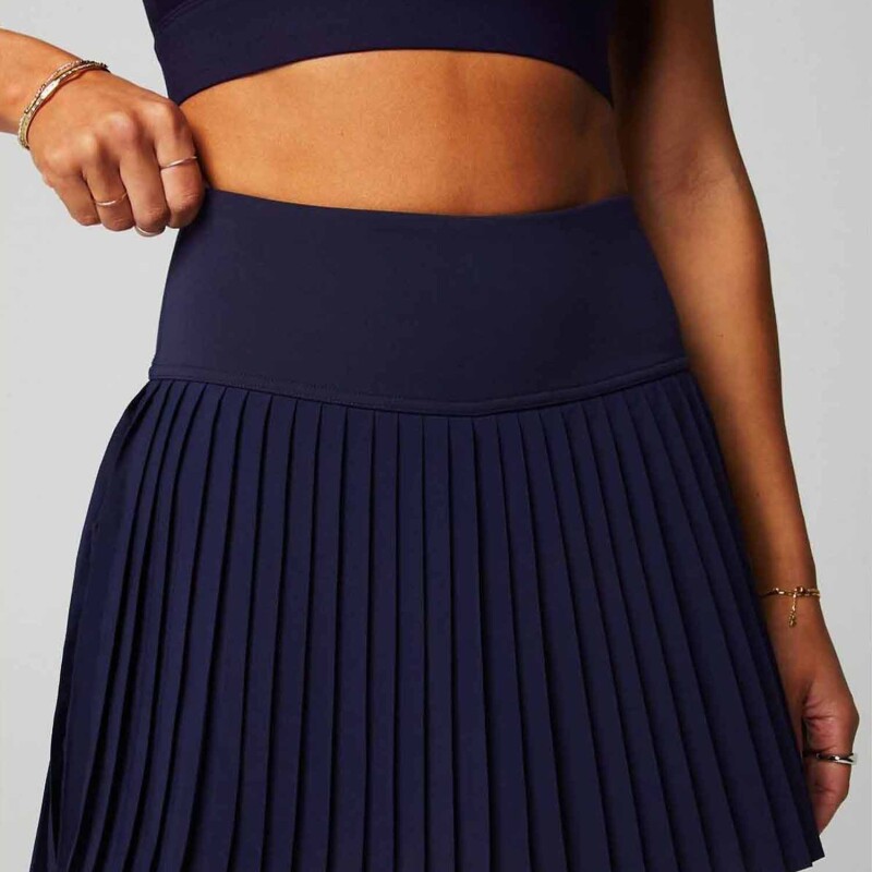 Falda Con Malla Hot Shot Pleated Skirt Classic Mini Mujer Deep Navy