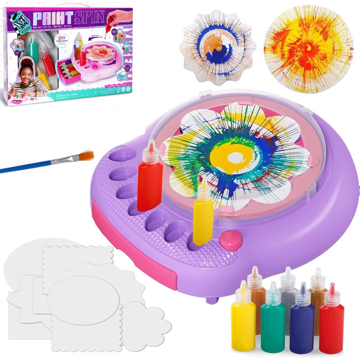 Kit de Arte Giratorio con Pintura para Niños 