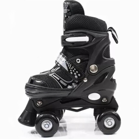Patines Roller 4 Ruedas Pvc Infantil Ajustable Negro
