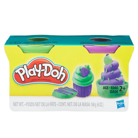 Set Play Doh X2 Original Hasbro Verde y Violeta 001