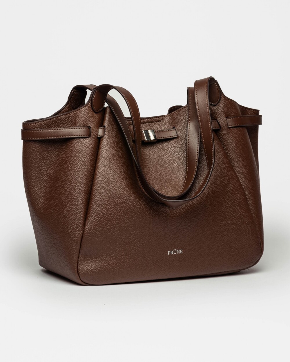 Bolso Marble en efecto cuero graneado Marron