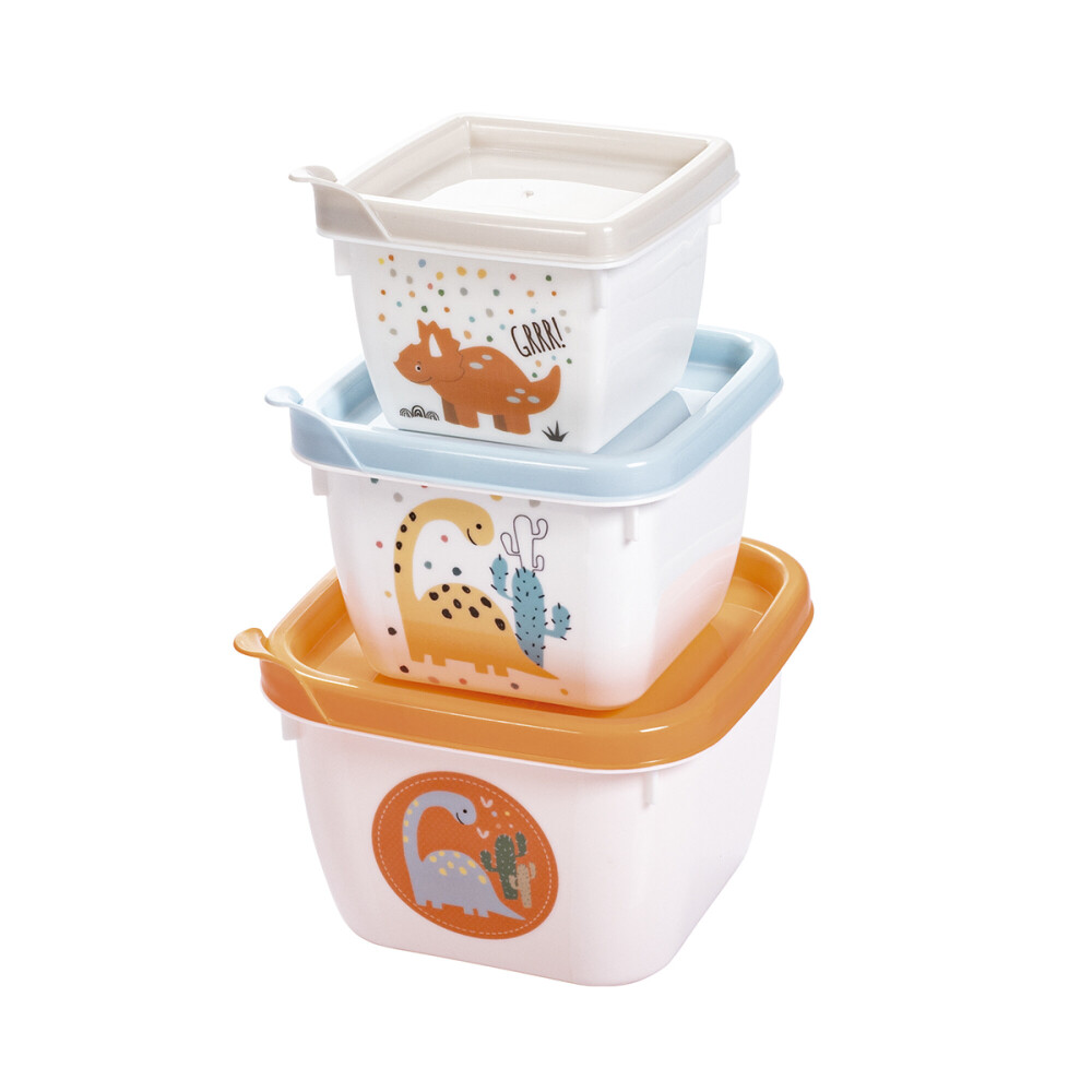 Set x3 tupper diseños dinos
