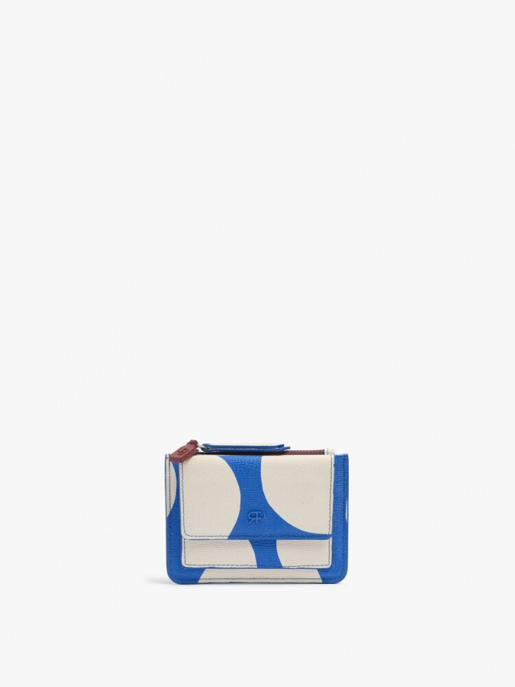 Tarjetero Estampado Con Textura azul