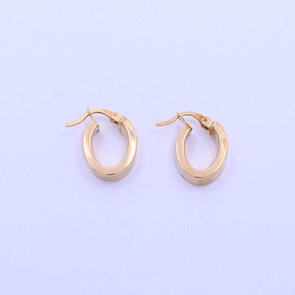 Aros oro 18k ovalados chatos. Aros oro 18k ovalados chatos.
