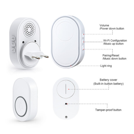 Timbre Alarma Smart Wifi SM-DB11 001