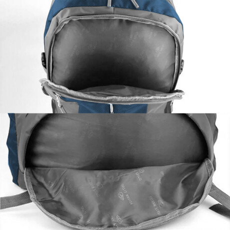 Mochila Camping El Nido 65 L + Riñonera Trekking Azul Amarillo