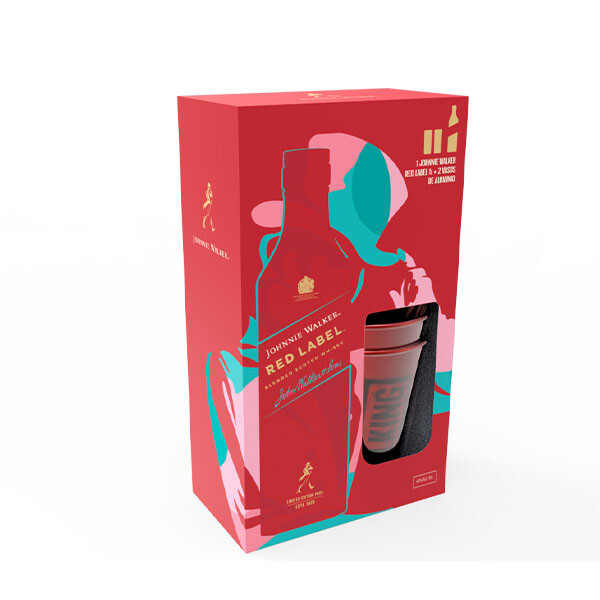 Johnnie Walker Red Label + 2 Vasos Aluminio Johnnie Walker Red Label + 2 Vasos Aluminio