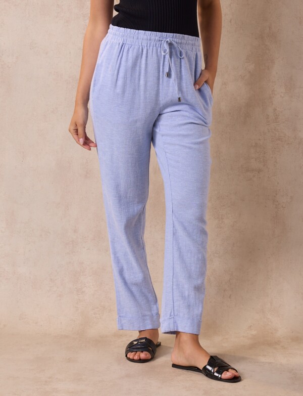 Pantalon Lino CELESTE