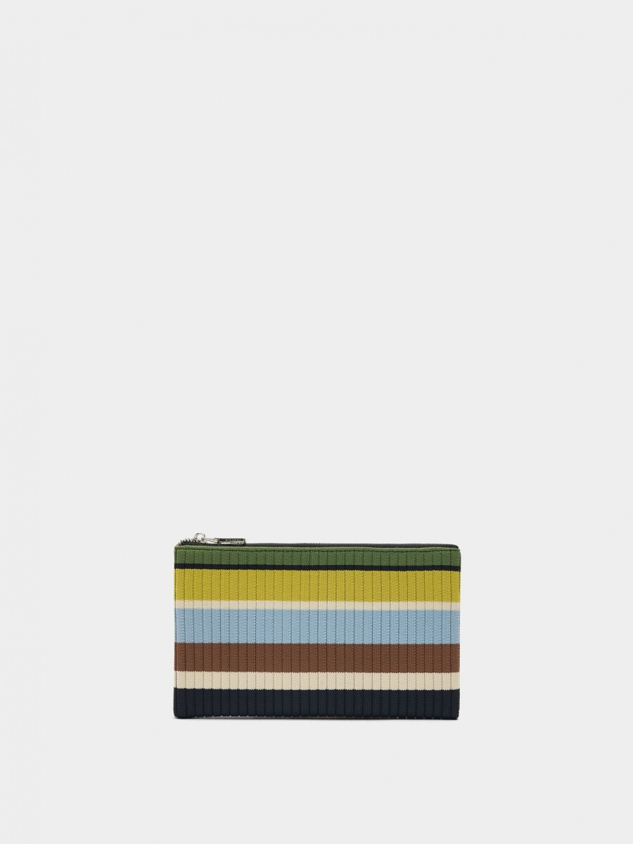 Monedero De Punto Con Rayas multicolor