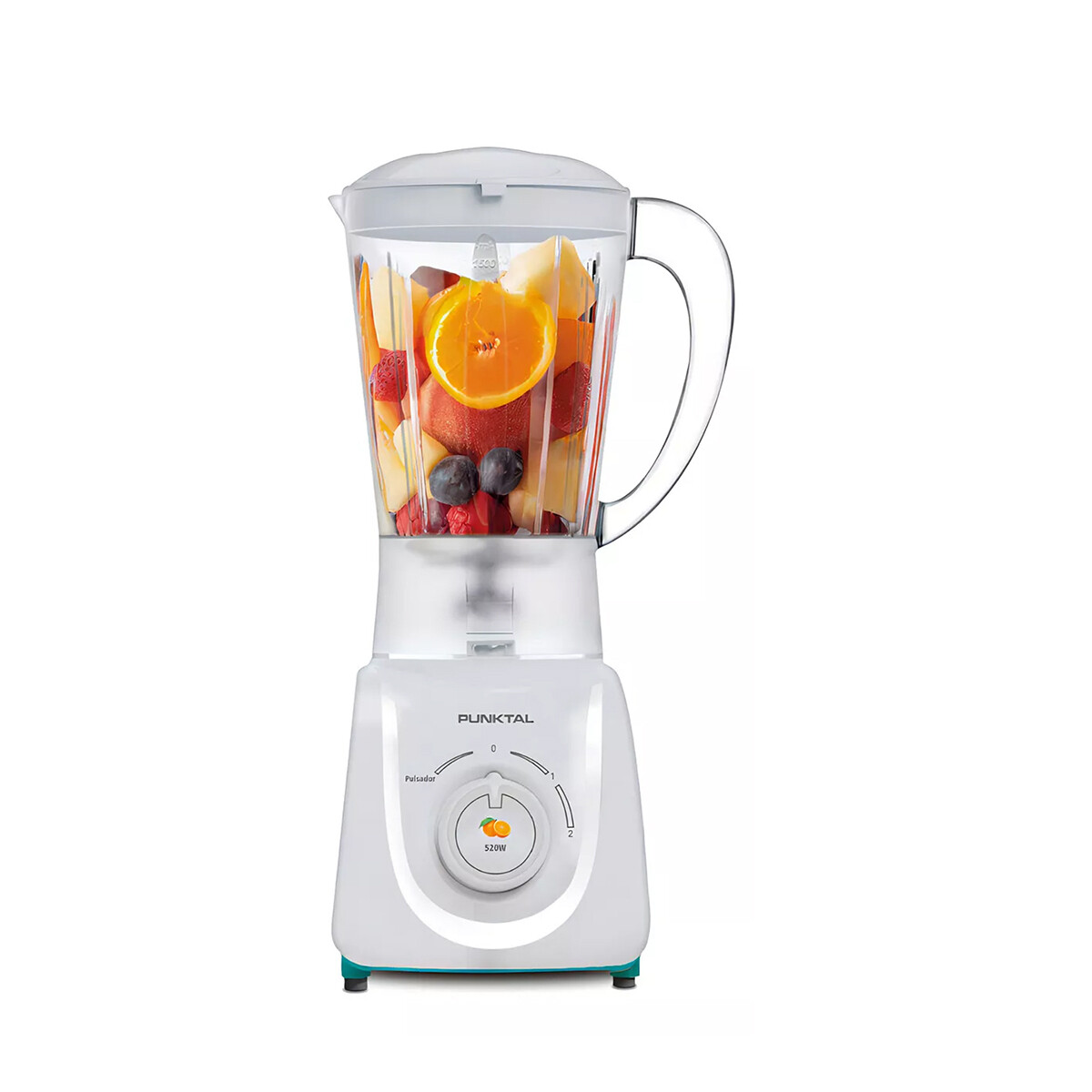 Licuadora Punktal 520w 1,5l Con Cuchilla Pica Hielo Color Blanco 