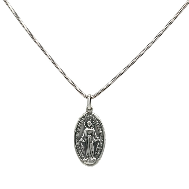 Dije Virgen Milagrosa-Plata 925 quemada-Sin piedra-CP3000 sinpiedra