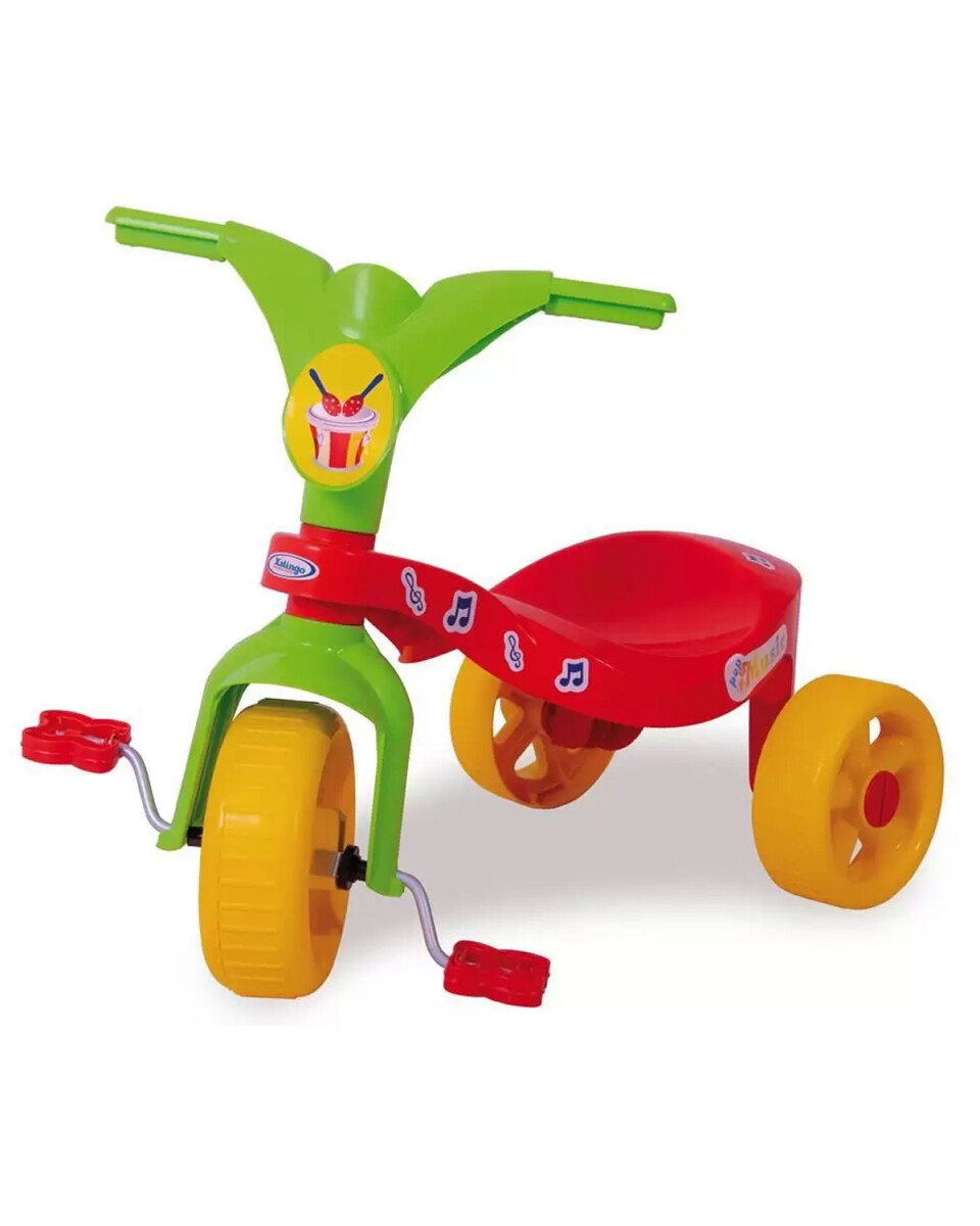 Triciclo de plástico con pedales diseño ergonómico - Rojo 