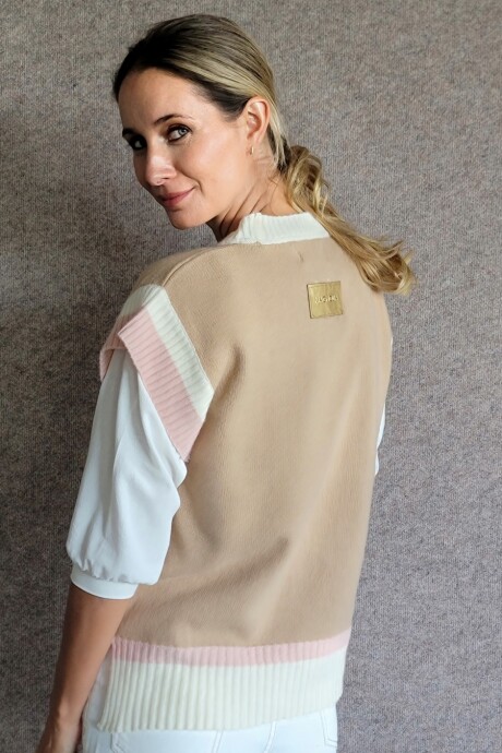 Chaleco Nórdico Lambswool Beige Rosa