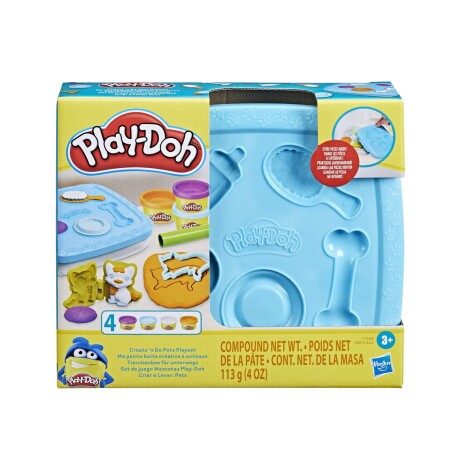 Set x 4 masas Play Doh + contenedor Celeste