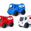 Set 3 vehiculos plastico ECO rojo