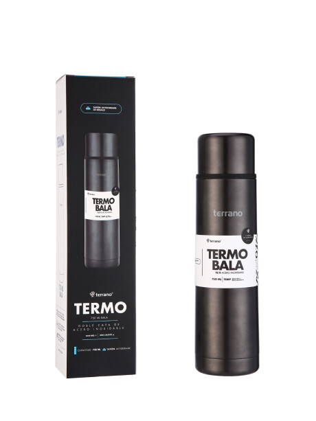 Termo Bala 750ML Metalizado Negro