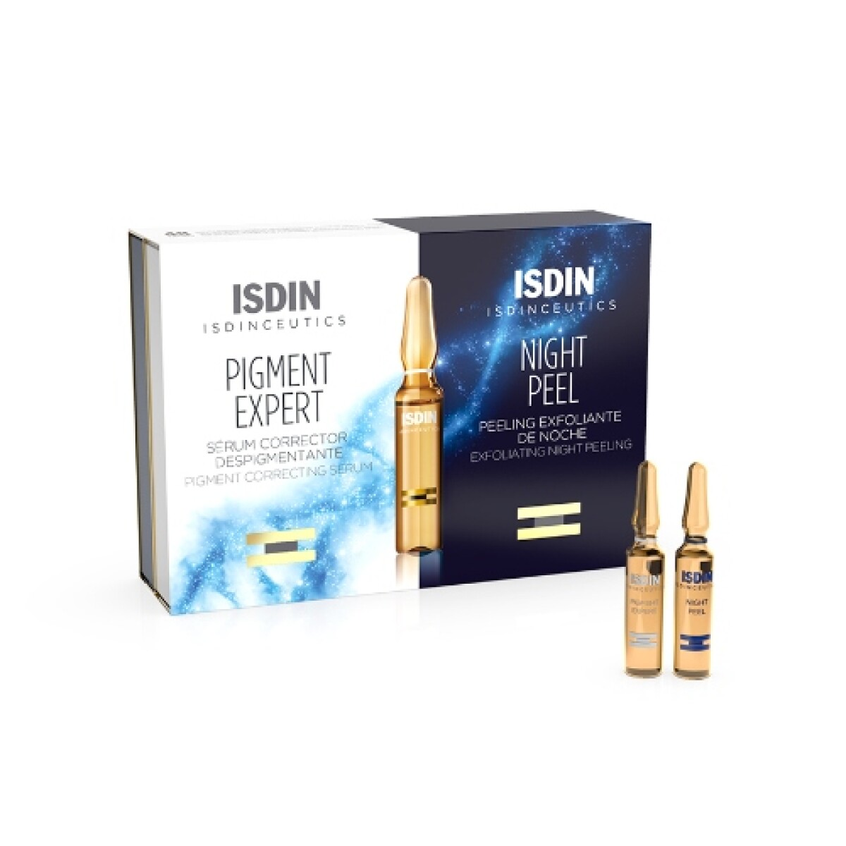 ISDIN Isdinceutics Pigment Expert & Night Peel - 10+10. Total 20 ampollas x 2 ml 