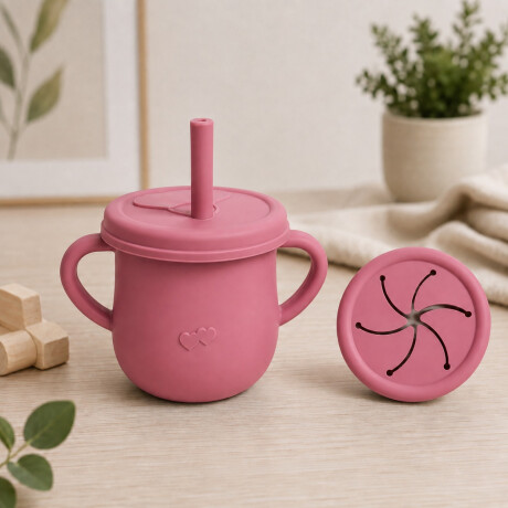 Vaso 2 en 1 - Sorbito y Porta Cereales Rosado
