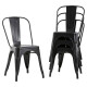 Set X4 Silla Tolix metal NEGRO MATE