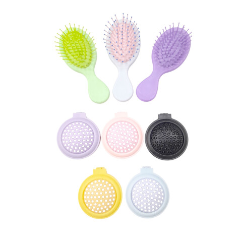 Cepillo de pelo plegable c/espejo / Cepillo colchón de aire Cepillo De Pelo Plegable C/espejo / Cepillo Colchón De Aire