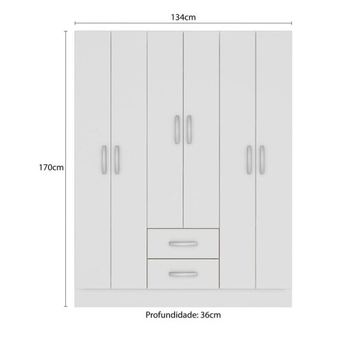 Combo Sommier Super Mega 2 Plazas Ropero 6 Puertas Con Perchero y Respaldo con Mesas de Luz - Blanco Combo Sommier Super Mega 2 Plazas Ropero 6 Puertas Con Perchero y Respaldo con Mesas de Luz - Blanco