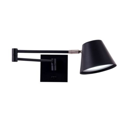 APLIQUE CÓNICO BRAZO DOBLE ORIENTABLE 1L GU10 NEGRO APLIQUE CÓNICO BRAZO DOBLE ORIENTABLE 1L GU10 NEGRO