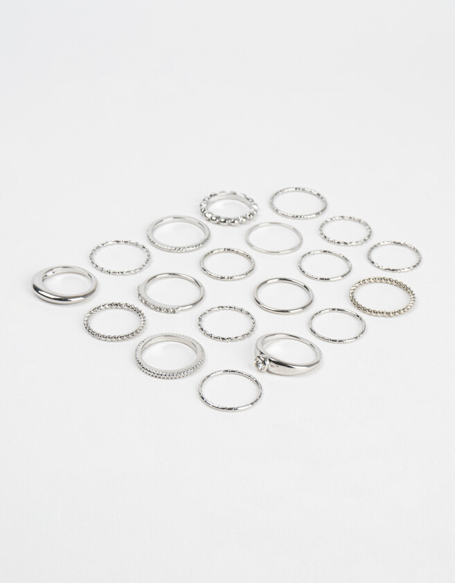 Sets Anillos Metal Set De Anillos De Metal - Plateado