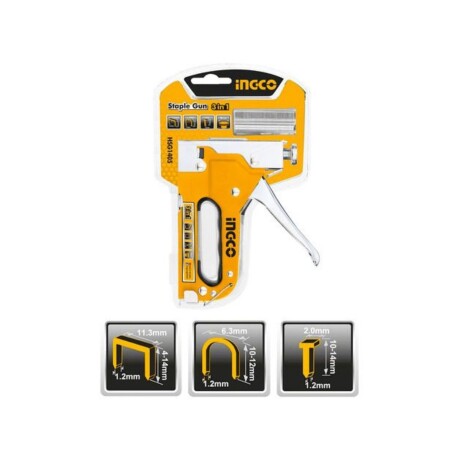 Engrampadora clavadora manual 3 en 1 Ingco + 600 grampas Engrampadora clavadora manual 3 en 1 Ingco + 600 grampas
